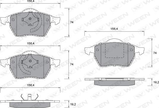 Ween 151-1342 - Kit pastiglie freno, Freno a disco autozon.pro