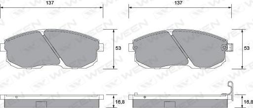 Ween 151-1355 - Kit pastiglie freno, Freno a disco autozon.pro