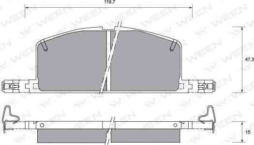 Ween 151-1352 - Kit pastiglie freno, Freno a disco autozon.pro