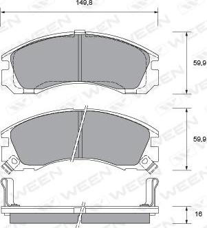 Ween 151-1357 - Kit pastiglie freno, Freno a disco autozon.pro