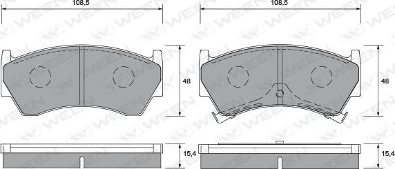 Ween 151-1369 - Kit pastiglie freno, Freno a disco autozon.pro