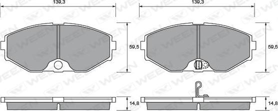 Ween 151-1364 - Kit pastiglie freno, Freno a disco autozon.pro