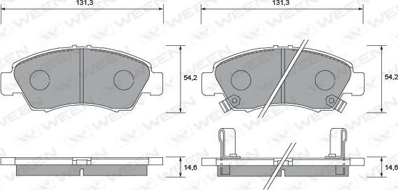 Ween 151-1366 - Kit pastiglie freno, Freno a disco autozon.pro