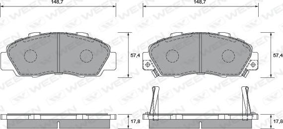 Ween 151-1362 - Kit pastiglie freno, Freno a disco autozon.pro