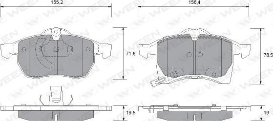 Ween 151-1309 - Kit pastiglie freno, Freno a disco autozon.pro