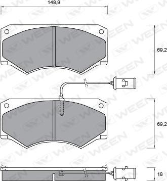 Ween 151-1303 - Kit pastiglie freno, Freno a disco autozon.pro