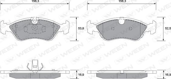 Ween 151-1307 - Kit pastiglie freno, Freno a disco autozon.pro