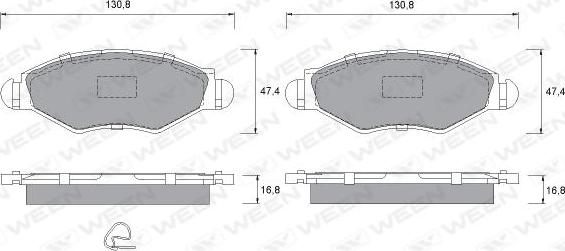 Ween 151-1319 - Kit pastiglie freno, Freno a disco autozon.pro