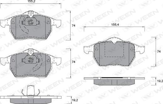 Ween 151-1314 - Kit pastiglie freno, Freno a disco autozon.pro