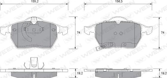 Ween 151-1310 - Kit pastiglie freno, Freno a disco autozon.pro