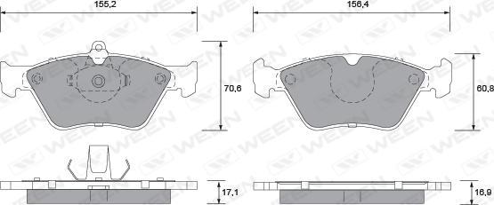 Ween 151-1312 - Kit pastiglie freno, Freno a disco autozon.pro