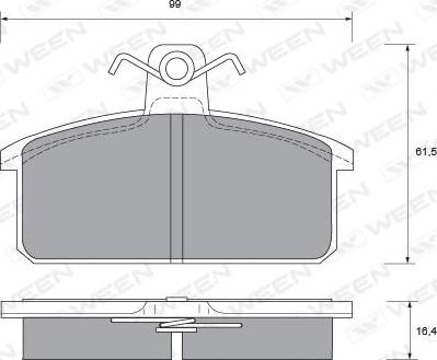 Ween 151-1389 - Kit pastiglie freno, Freno a disco autozon.pro