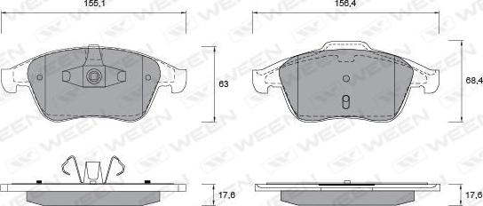 Ween 151-1339 - Kit pastiglie freno, Freno a disco autozon.pro