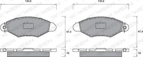 Ween 151-1334 - Kit pastiglie freno, Freno a disco autozon.pro