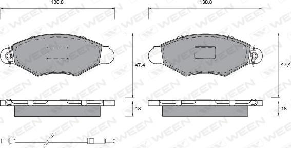 Ween 151-1335 - Kit pastiglie freno, Freno a disco autozon.pro