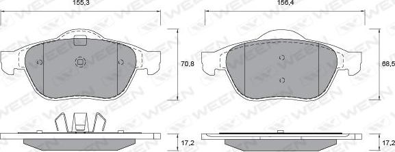 Ween 151-1336 - Kit pastiglie freno, Freno a disco autozon.pro