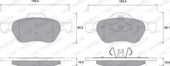 Ween 151-1338 - Kit pastiglie freno, Freno a disco autozon.pro