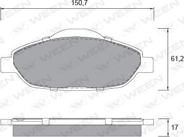 Ween 151-1326 - Kit pastiglie freno, Freno a disco autozon.pro