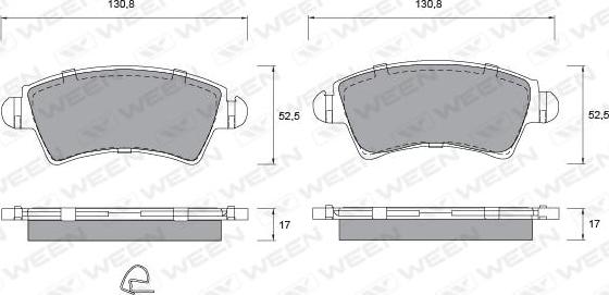 Ween 151-1322 - Kit pastiglie freno, Freno a disco autozon.pro