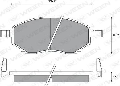 Ween 151-1372 - Kit pastiglie freno, Freno a disco autozon.pro