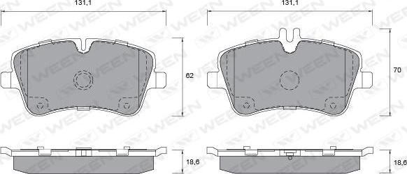 Ween 151-1295 - Kit pastiglie freno, Freno a disco autozon.pro