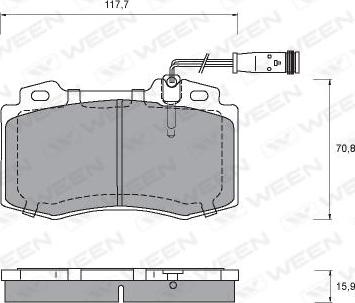 Ween 151-1296 - Kit pastiglie freno, Freno a disco autozon.pro