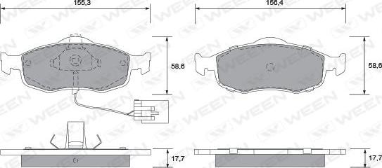 Ween 151-1291 - Kit pastiglie freno, Freno a disco autozon.pro