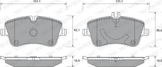 Ween 151-1298 - Kit pastiglie freno, Freno a disco autozon.pro