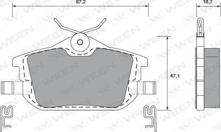 Ween 151-1249 - Kit pastiglie freno, Freno a disco autozon.pro