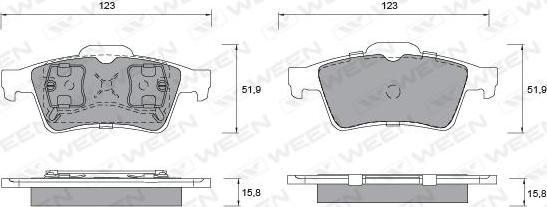 Ween 151-1246 - Kit pastiglie freno, Freno a disco autozon.pro