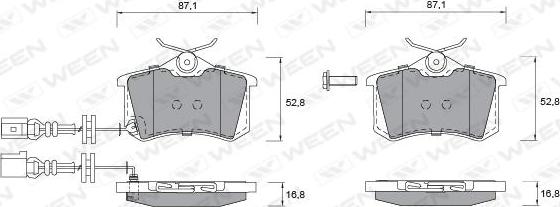 Ween 151-1247 - Kit pastiglie freno, Freno a disco autozon.pro