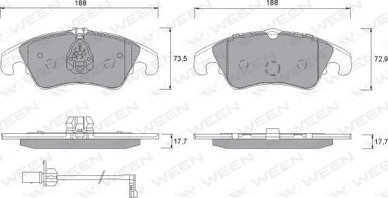 Ween 151-1259 - Kit pastiglie freno, Freno a disco autozon.pro