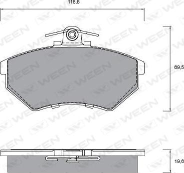 Ween 151-1256 - Kit pastiglie freno, Freno a disco autozon.pro