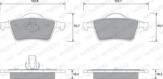 Ween 151-1250 - Kit pastiglie freno, Freno a disco autozon.pro