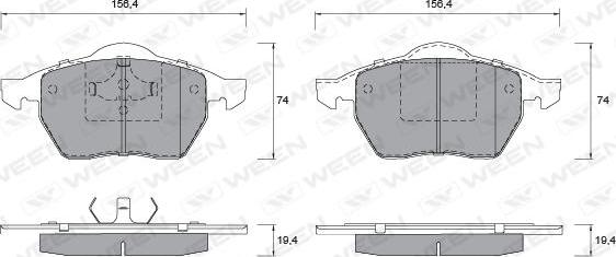 Ween 151-1258 - Kit pastiglie freno, Freno a disco autozon.pro