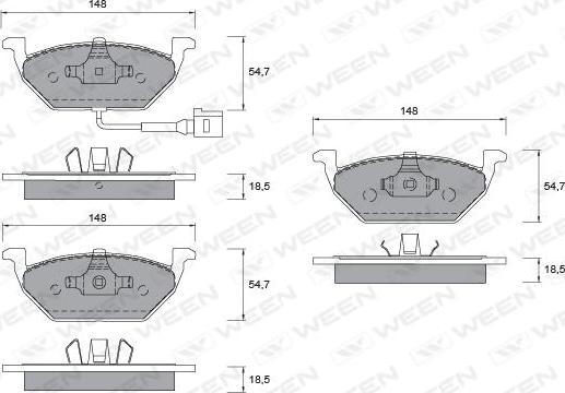 Ween 151-1253 - Kit pastiglie freno, Freno a disco autozon.pro