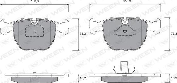 Ween 151-1269 - Kit pastiglie freno, Freno a disco autozon.pro