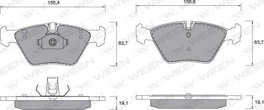 Ween 151-1266 - Kit pastiglie freno, Freno a disco autozon.pro