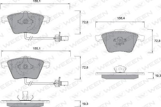 Ween 151-1260 - Kit pastiglie freno, Freno a disco autozon.pro