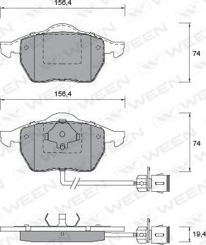 Ween 151-1261 - Kit pastiglie freno, Freno a disco autozon.pro