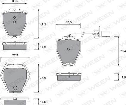 Ween 151-1263 - Kit pastiglie freno, Freno a disco autozon.pro