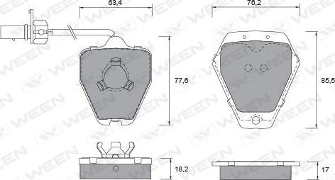 Ween 151-1262 - Kit pastiglie freno, Freno a disco autozon.pro