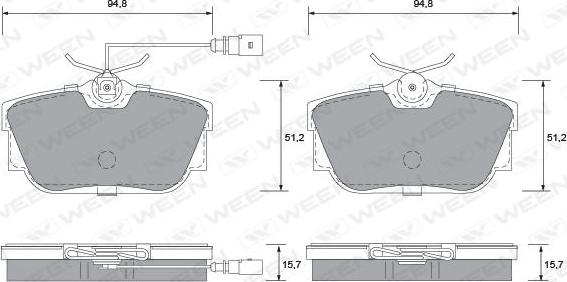 Ween 151-1209 - Kit pastiglie freno, Freno a disco autozon.pro