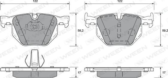 Ween 151-1204 - Kit pastiglie freno, Freno a disco autozon.pro