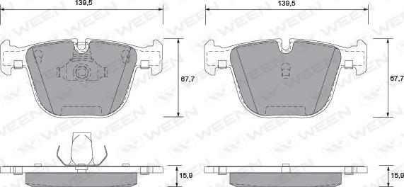 Ween 151-1205 - Kit pastiglie freno, Freno a disco autozon.pro