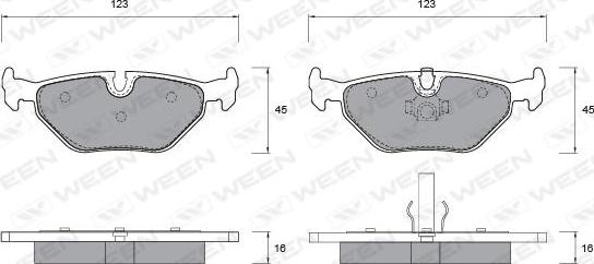 Ween 151-1201 - Kit pastiglie freno, Freno a disco autozon.pro