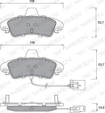 Ween 151-1216 - Kit pastiglie freno, Freno a disco autozon.pro