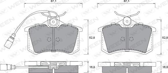 Ween 151-1210 - Kit pastiglie freno, Freno a disco autozon.pro