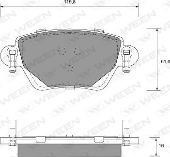 Ween 151-1218 - Kit pastiglie freno, Freno a disco autozon.pro