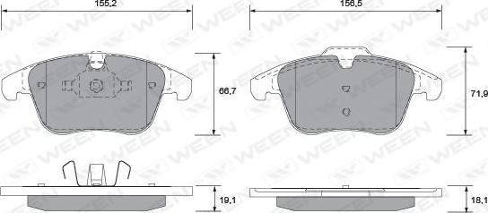 Ween 151-1289 - Kit pastiglie freno, Freno a disco autozon.pro